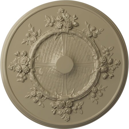 Ekena Millwork Flower Ceiling Medallion (Fits Canopies up to 3 7/8"), Hand-Painted Gobi Desert, 27"OD x 1 1/8"P CM27FLGDF